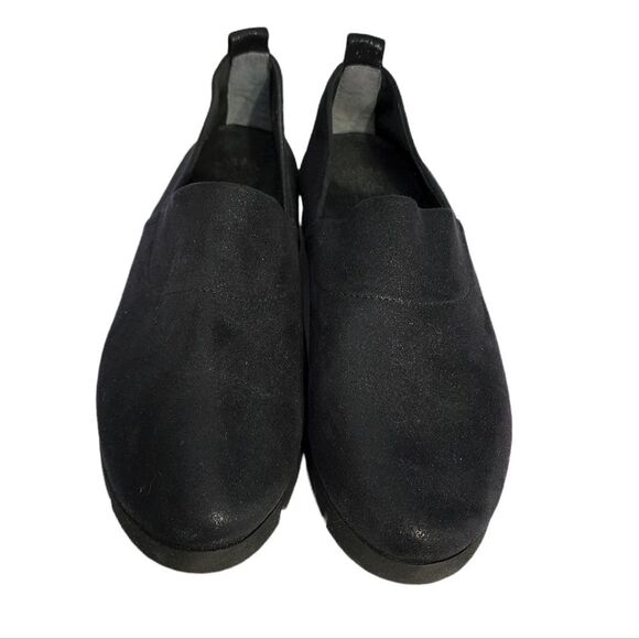 Yellowbox Erma Black Shimmer Fabric Slip On Flats 7 - Picture 5 of 7